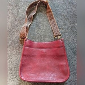 Stylish Red Leather Shoulder Bag. FIRM